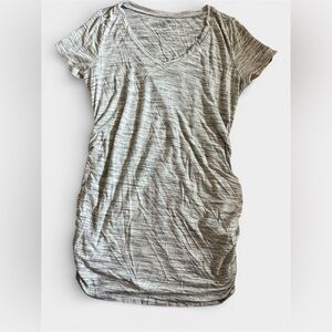 Motherhood Heathered Gray V-Neck Tee